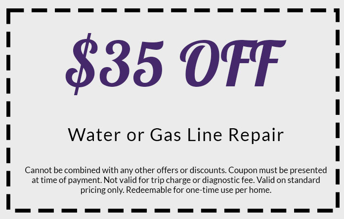 Discount on Water or Gas Line Repair